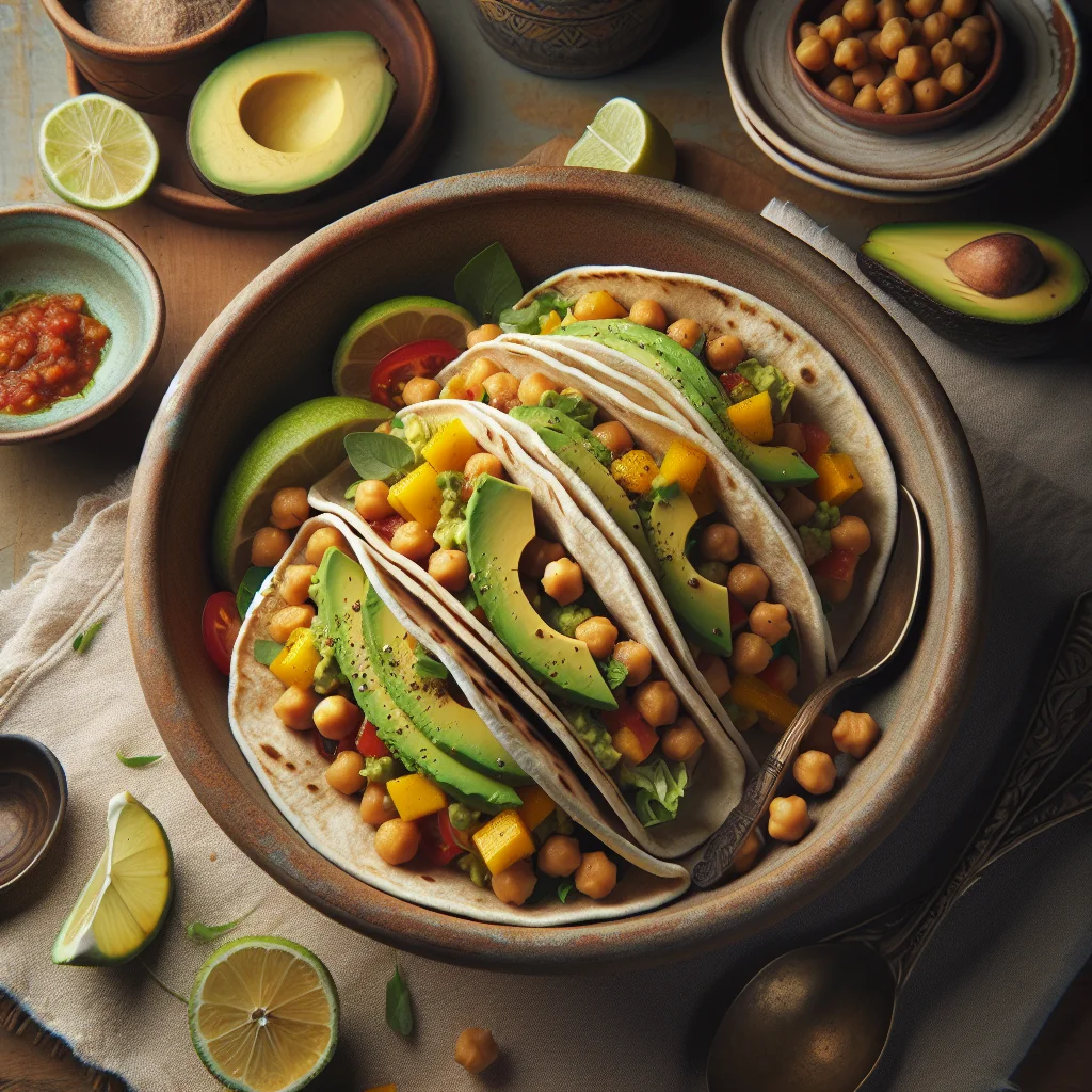 Vega Kikkererwten Tacos met Avocado en Mango Salsa