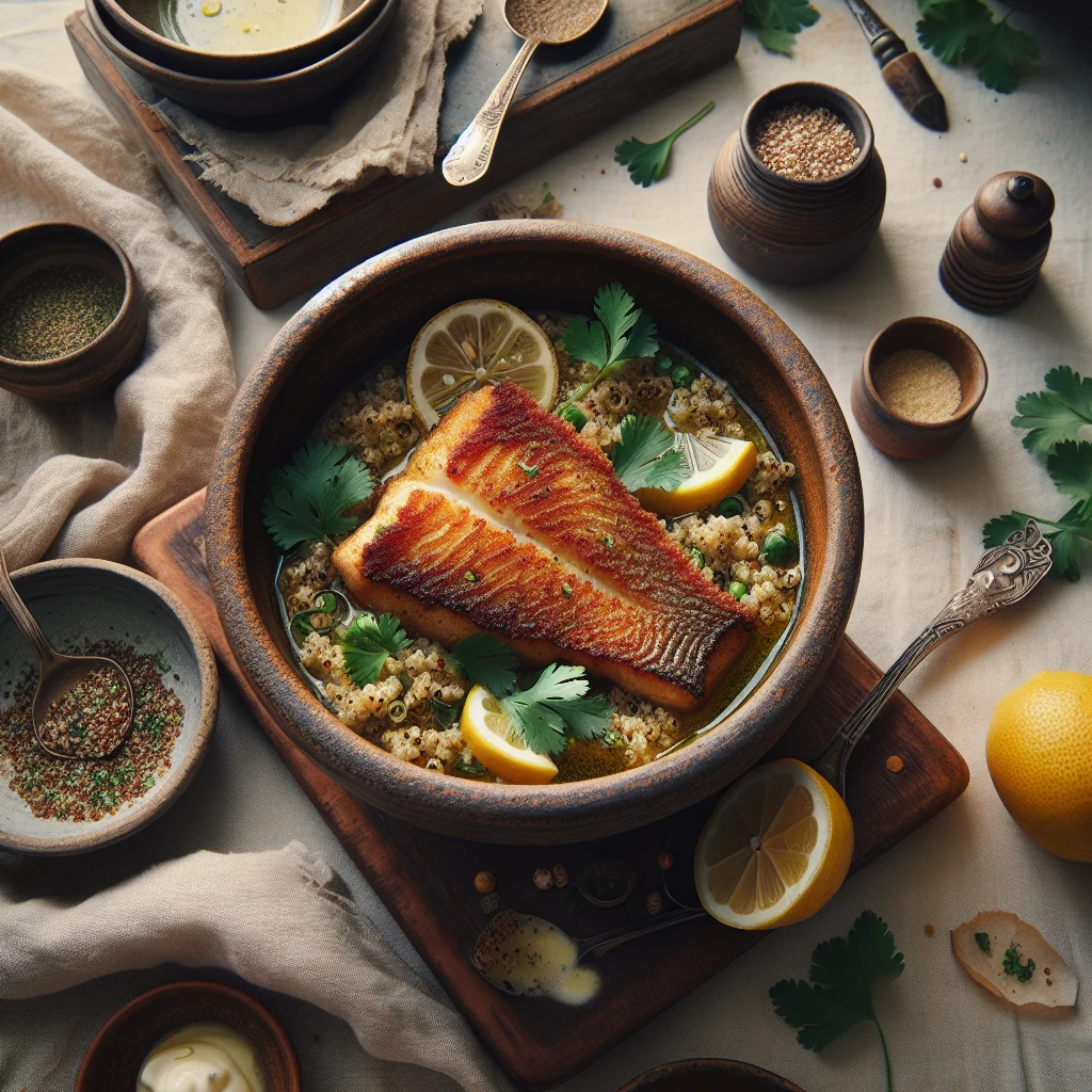 Chef's Special: Gebakken Zeebaars met Koriander-Quinoa en Citroenboter