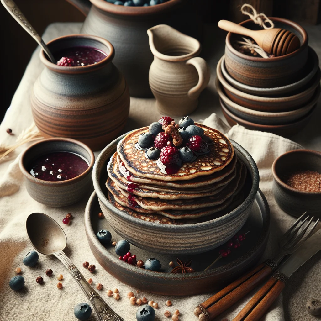 Panquecas Energéticas de Trigo Sarraceno com Molho de Frutas Vermelhas