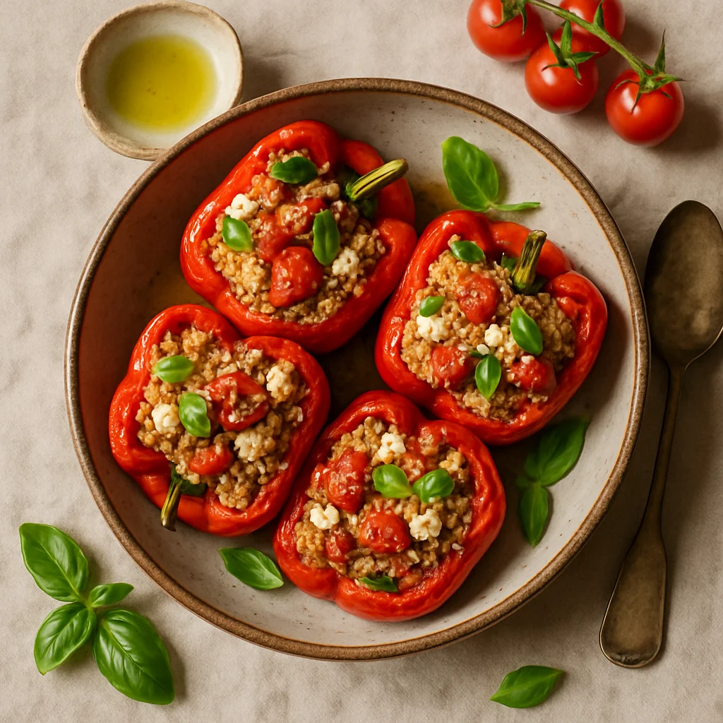 Chef's Special: Gevulde Paprika's met Quinoa en Fetakaas
