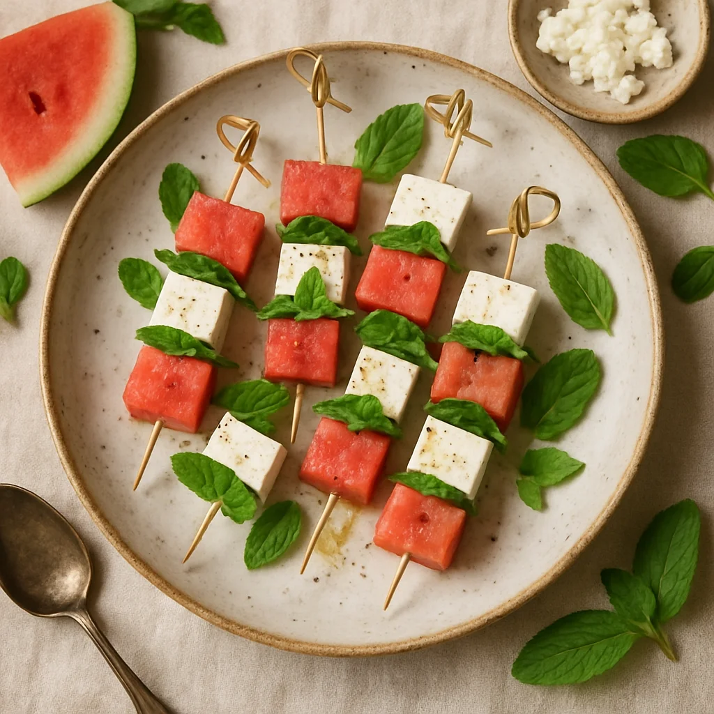 Verfrissende Watermeloen Feta Bites