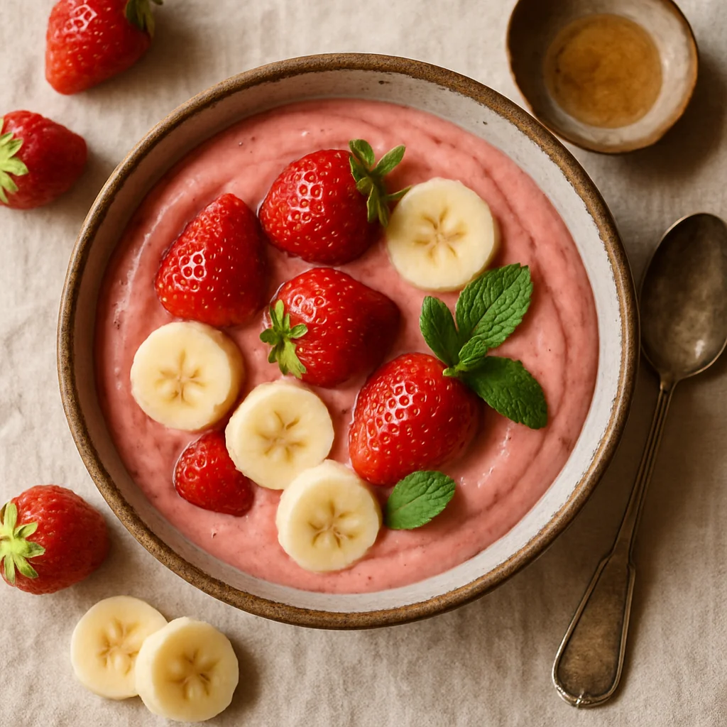 Gesunde Erdbeer-Bananen Eisbecher