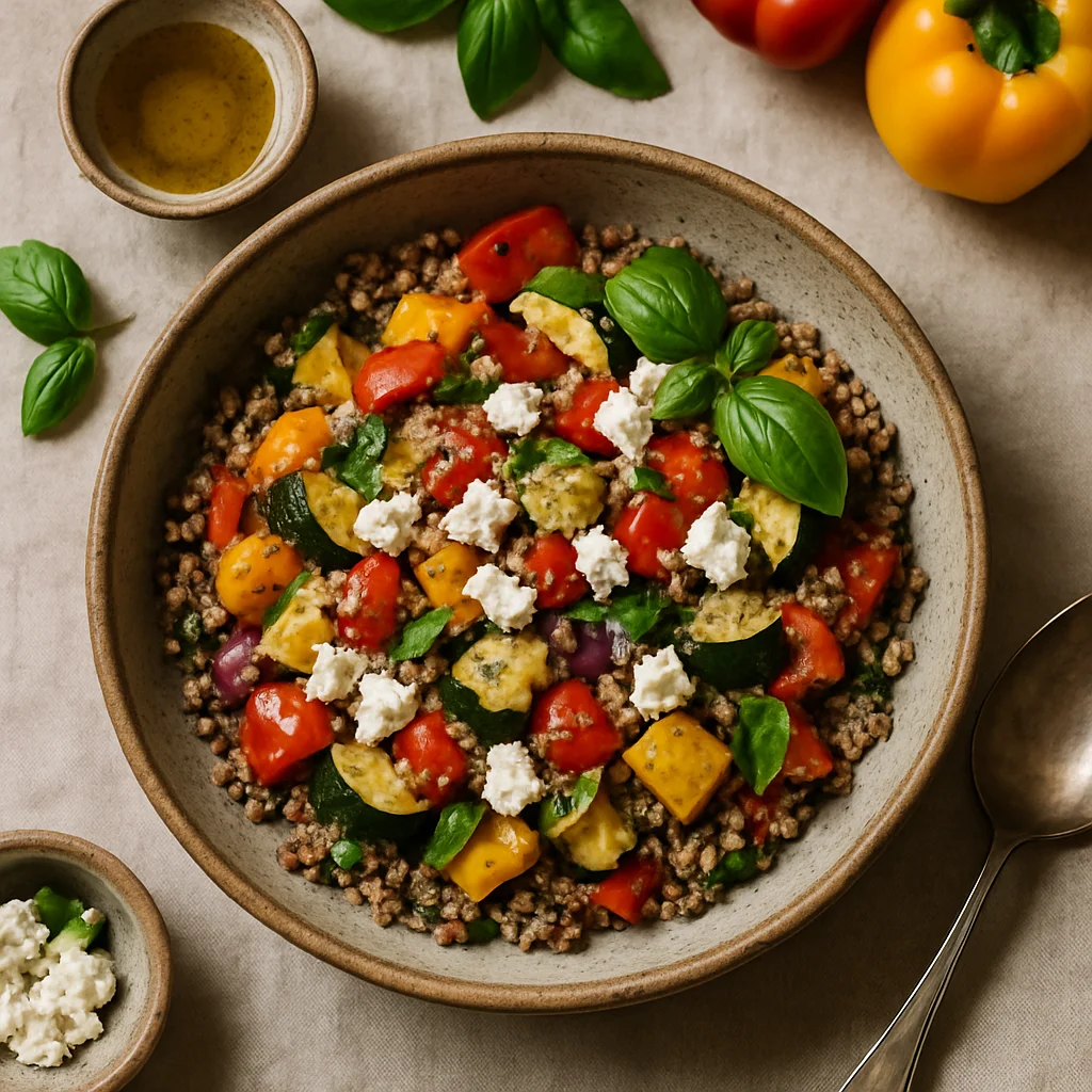 Geröstetes Gemüse und Quinoa Salat