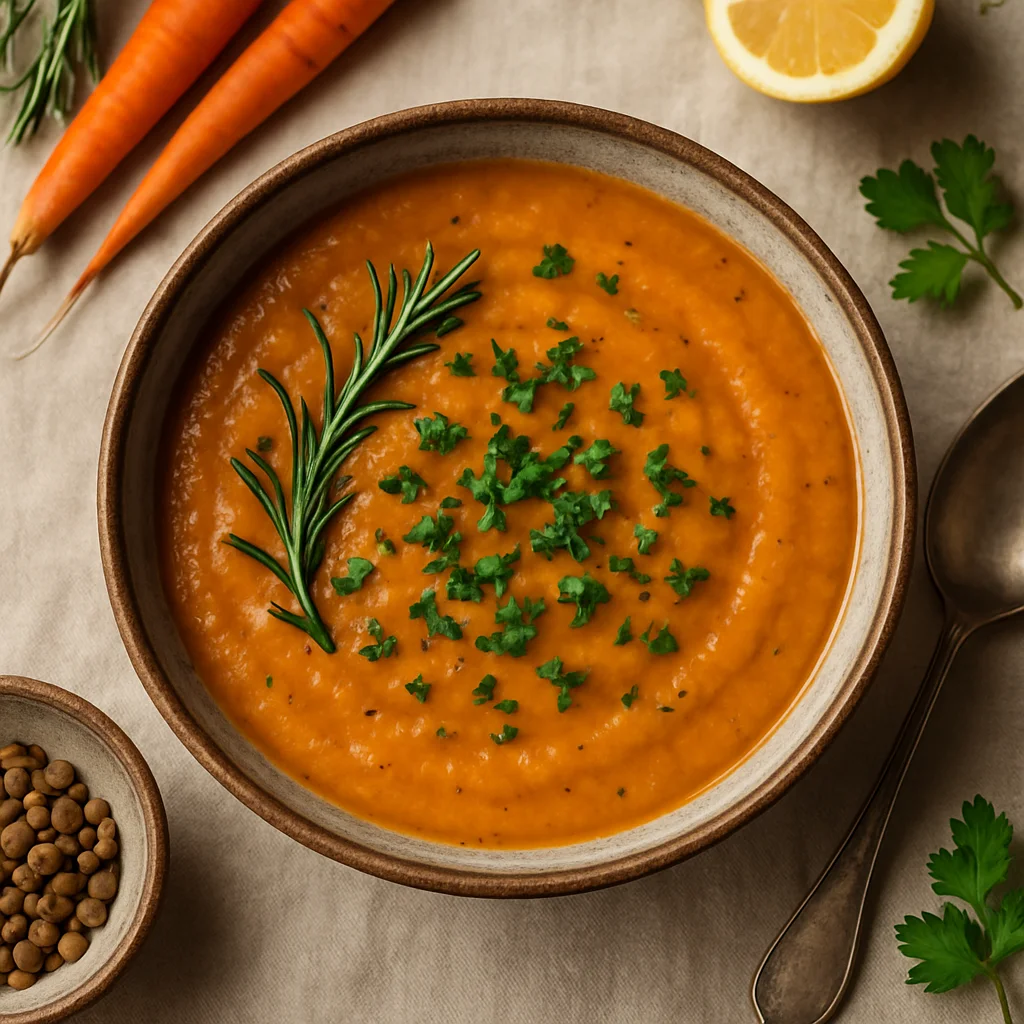 Italienische Möhren-Linsensuppe mit Rosmarin