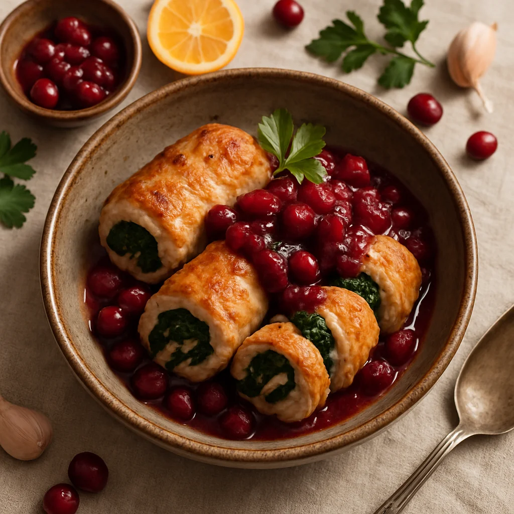 Knapperige Kalkoenrolletjes met Zelfgemaakte Cranberrysaus