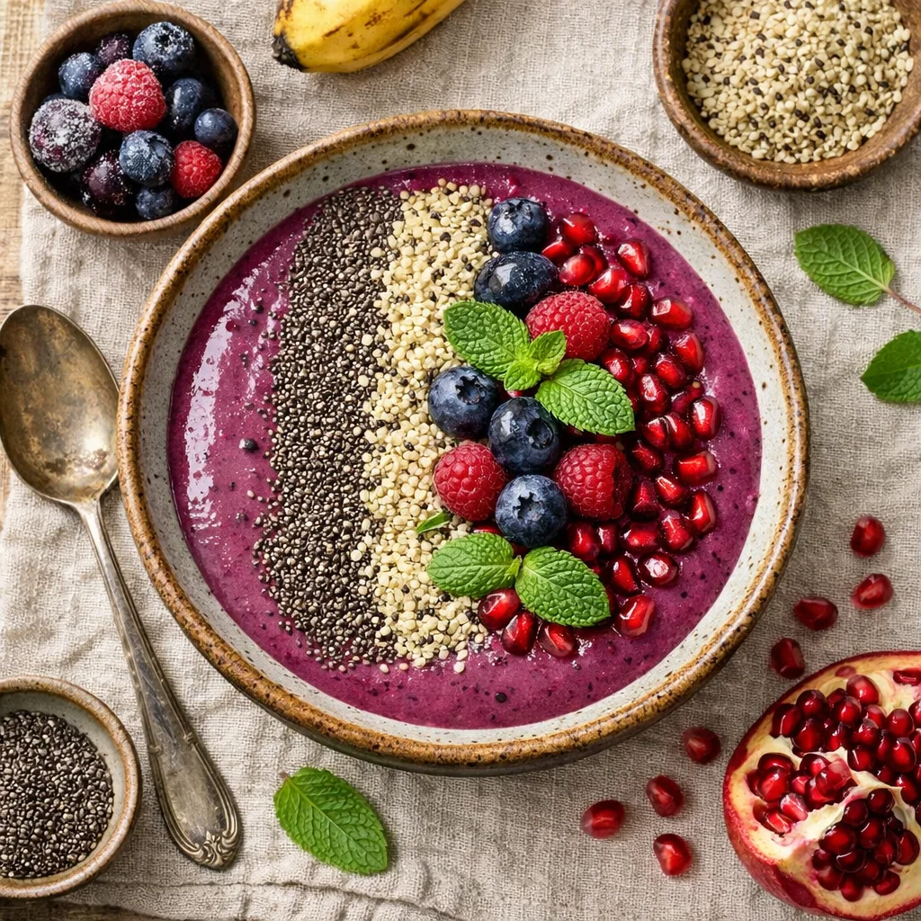 Energieboost Smoothiebowl met Bessen en Zaden