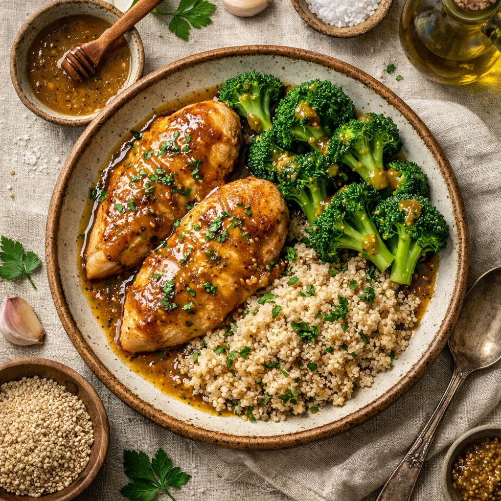 Hühnchenbrust mit Hausgemachter Honig-Senfsauce