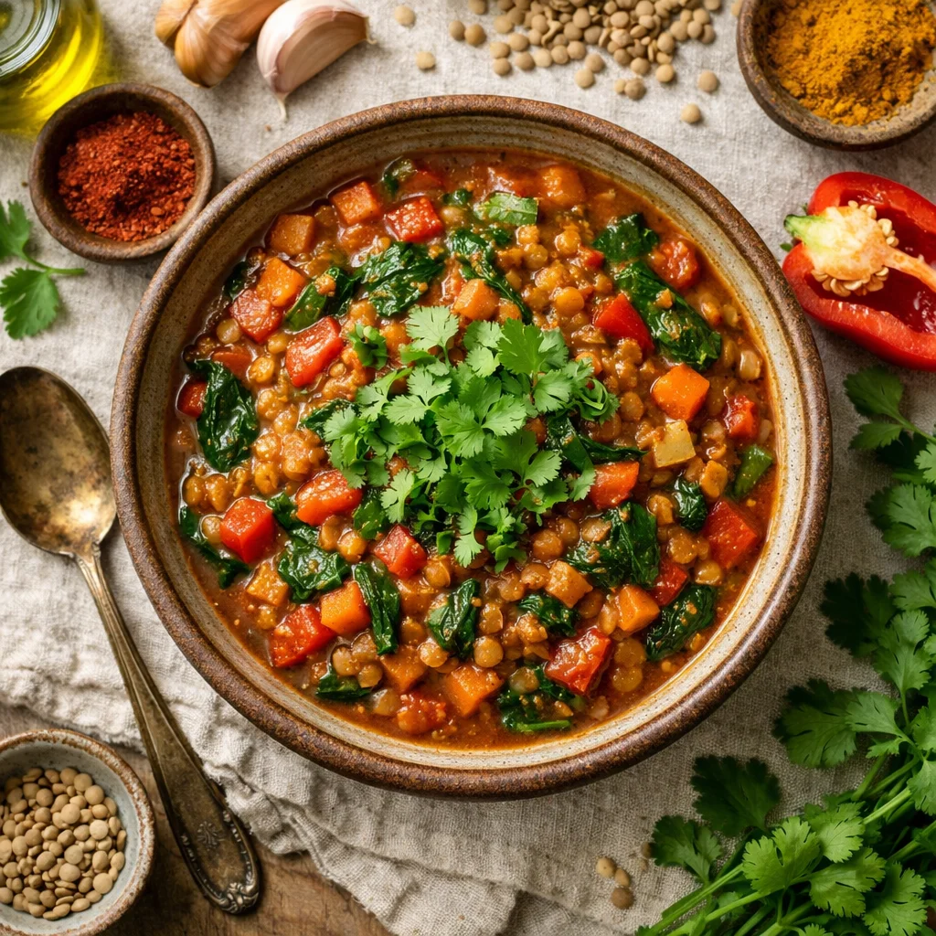 Saudável Curry de Lentilhas Vegano