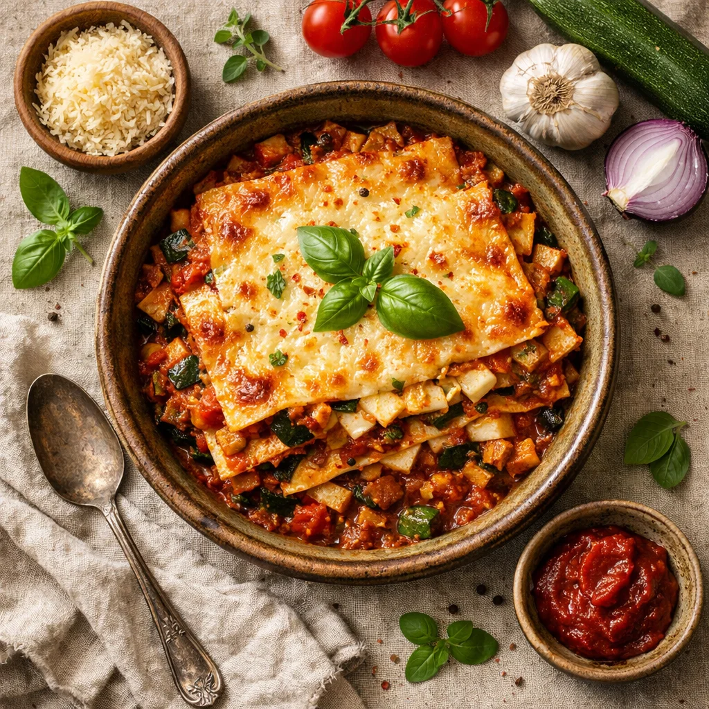 Heerlijke vegetarische lasagne met seizoensgroenten