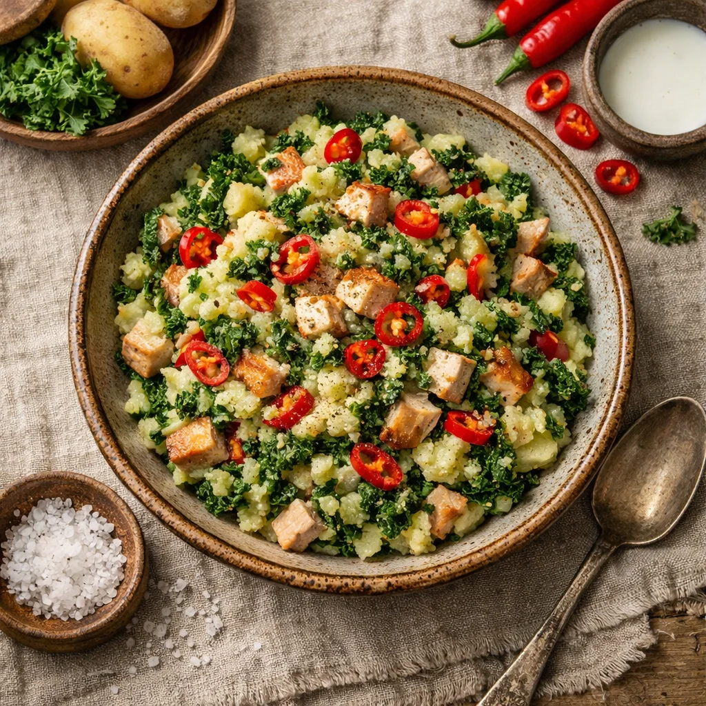 Chef's Special: Pittige Boerenkoolstamppot met Gerookte Kip