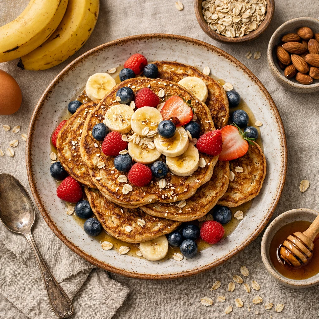 Gezonde pannenkoeken met banaan en haver voor een krachtig ontbijt