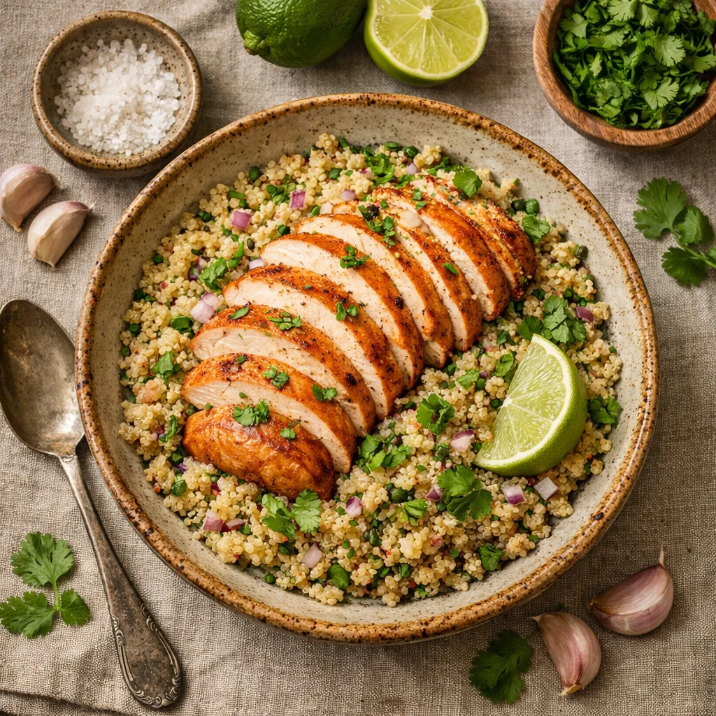 Chef's Special: Gerookte Kipfilet met Limoen-Koriander Quinoa