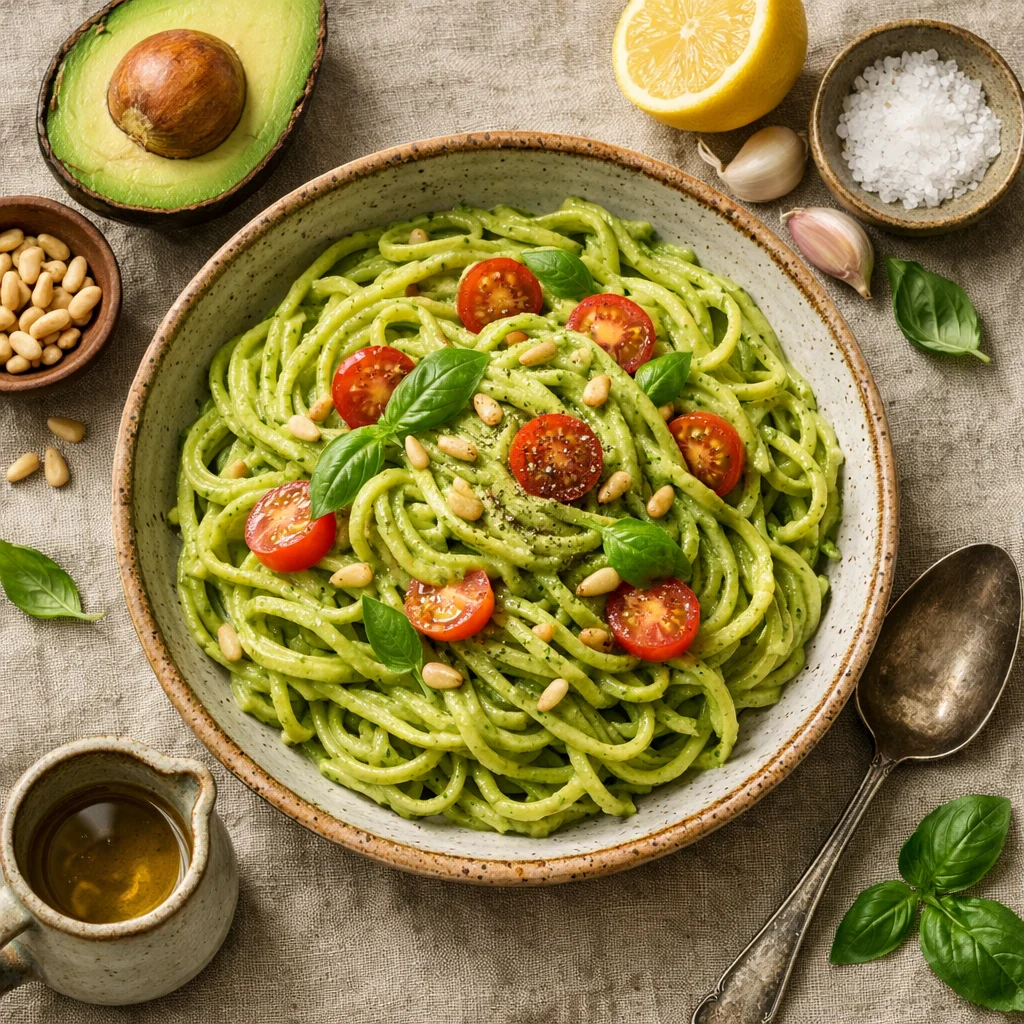 Verse Avocado-Gezonde Vetten Saus voor Pasta