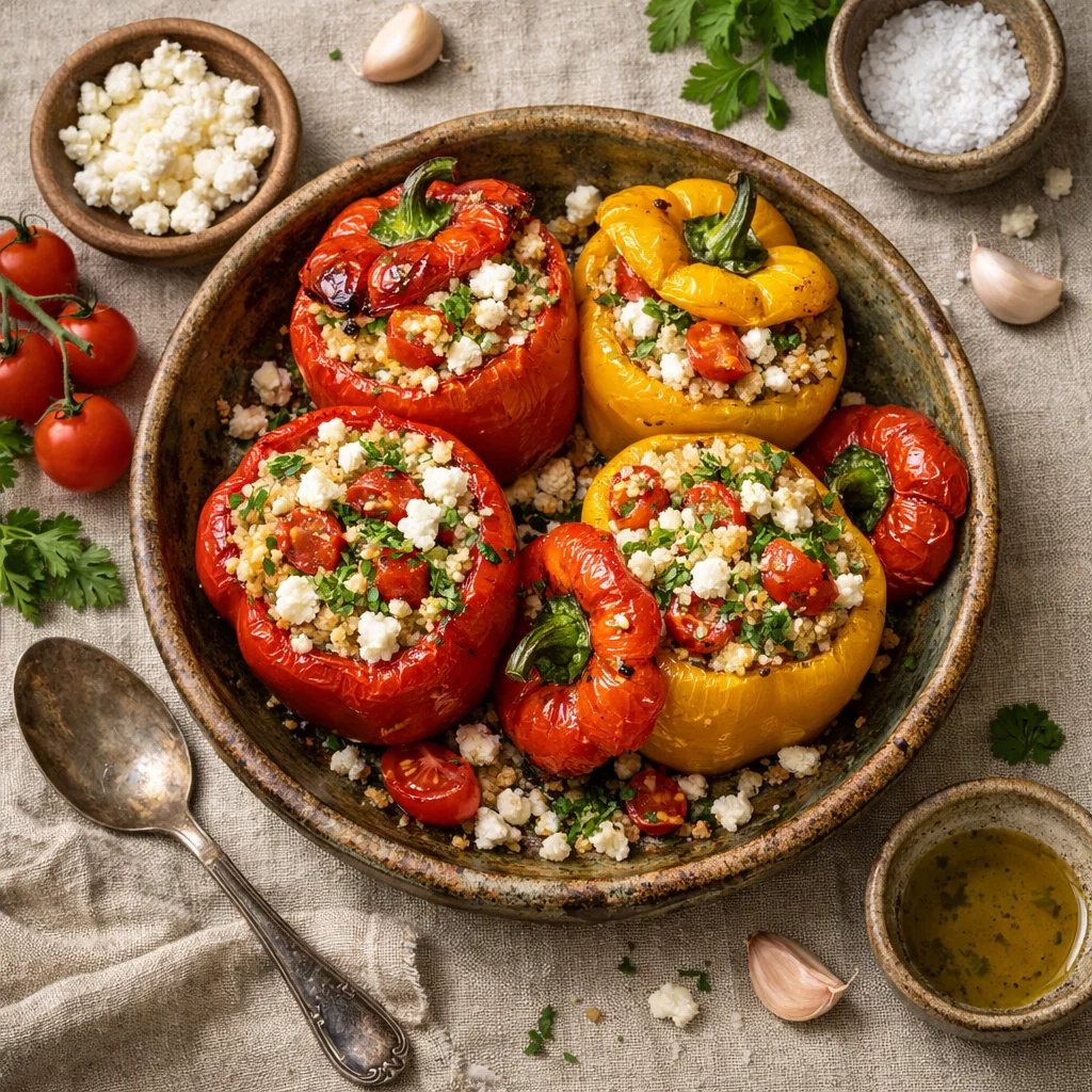 Heerlijke Gevulde Paprika's met Couscous en Feta