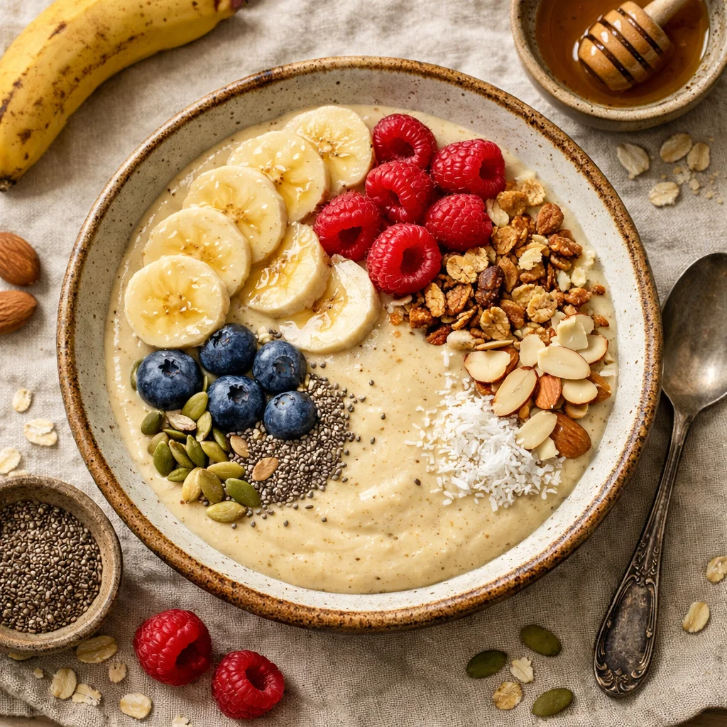 Energieke Banaan-Havermout Smoothie Bowl