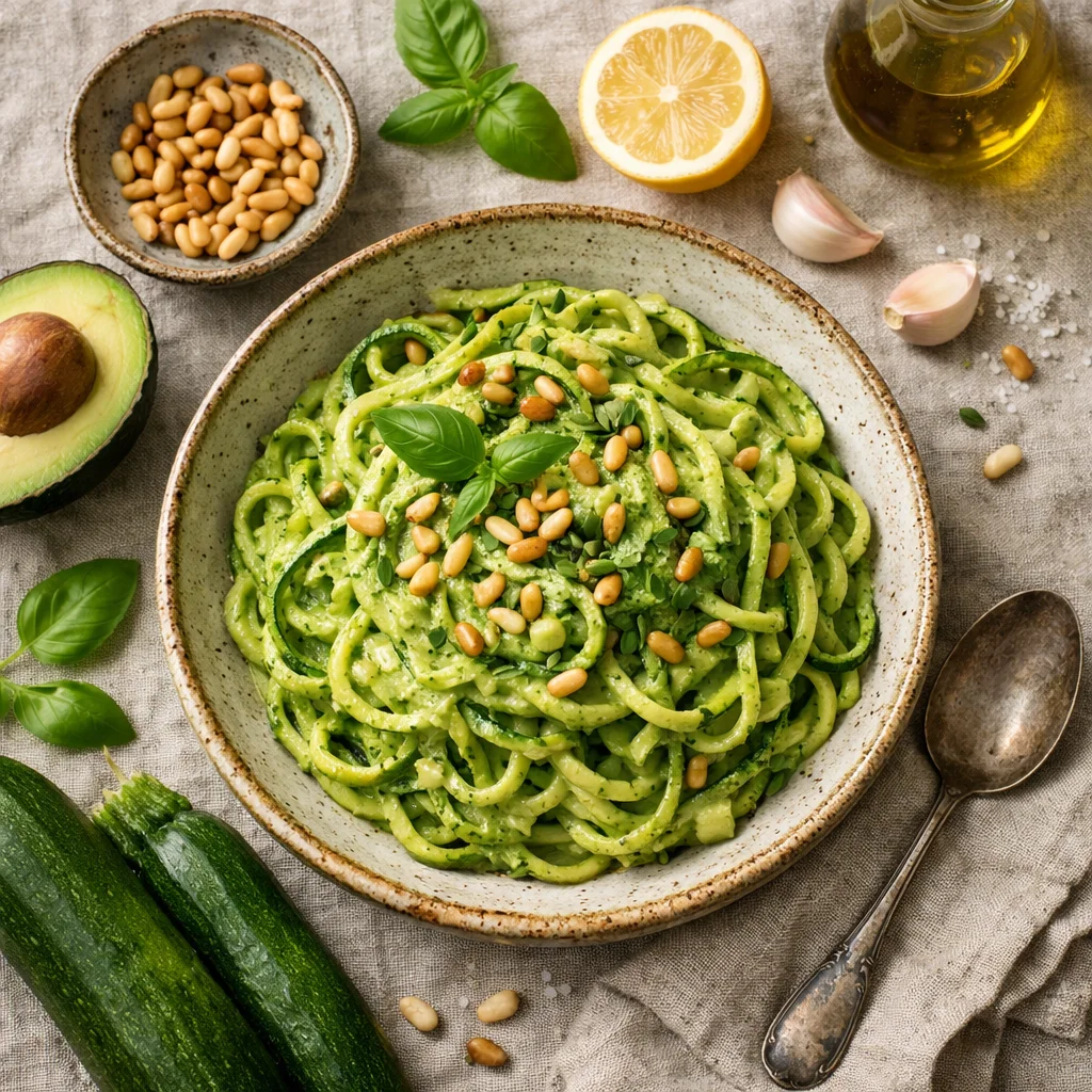 Heerlijke Vega Courgette Spaghetti met Avocadosaus