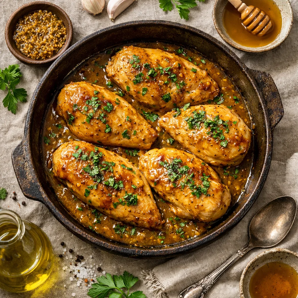 Kipfilet met Huisgemaakte Honing-Mosterdsaus