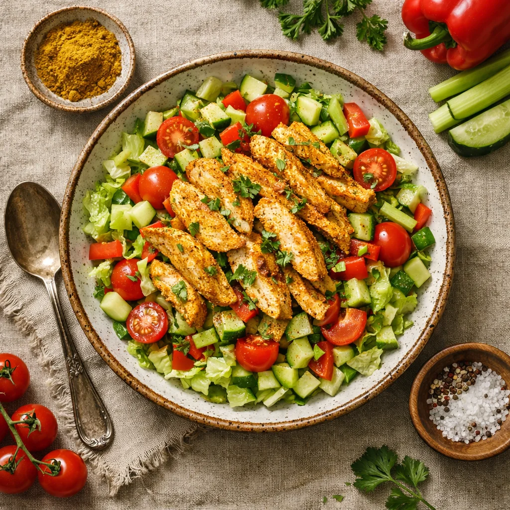 Especial do Chef: Salada de Frango com Caril Saudável para o Almoço