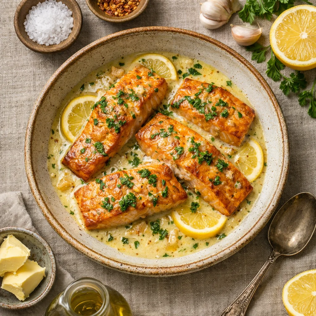 Especial do Chef: Salmão Grelhado com Molho de Manteiga de Alho e Limão