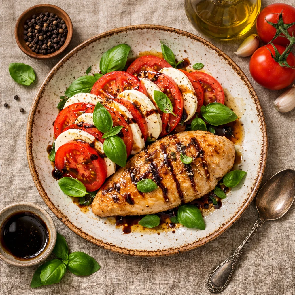 Gezonde Italiaanse Kip Caprese Salade