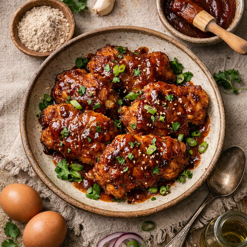 Krokante kipdijfilet met zelfgemaakte barbecuesaus