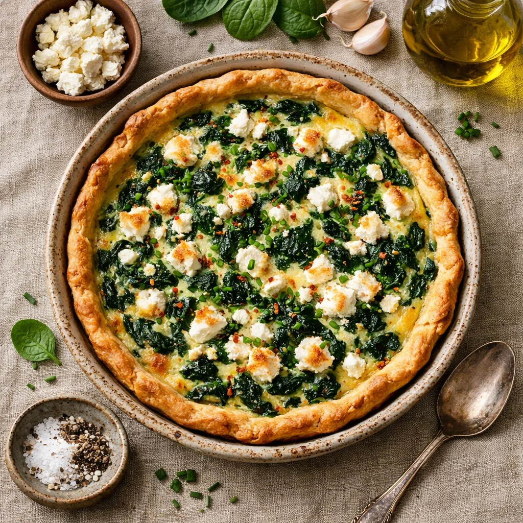 Romige Spinazie en Feta Quiche