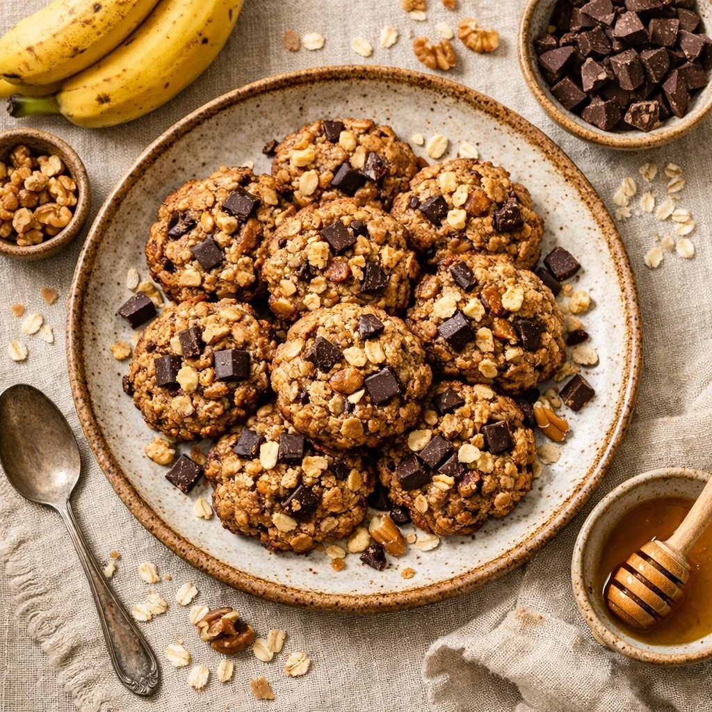 Gezonde Havermout Koekjes met Chocolade en Noten
