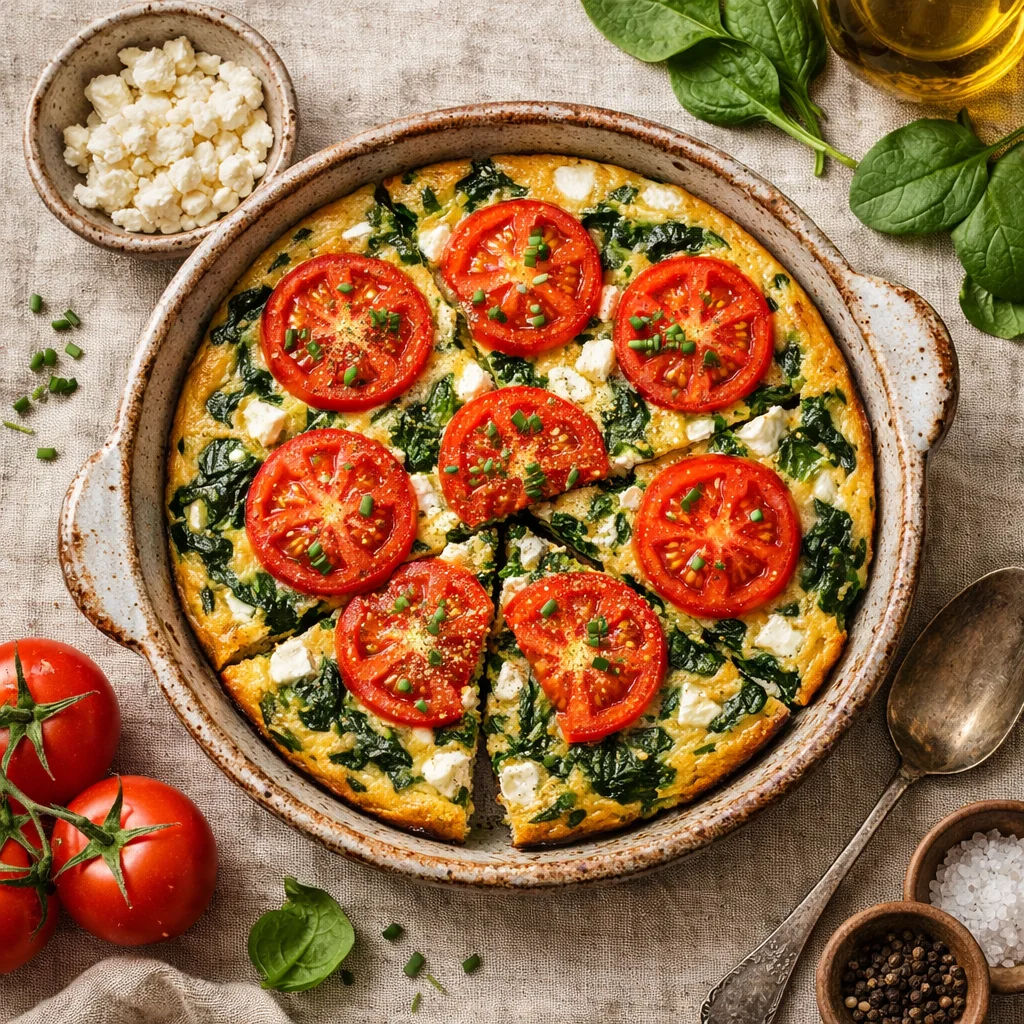 Gezonde Spinazie en Feta Ontbijtfrittata
