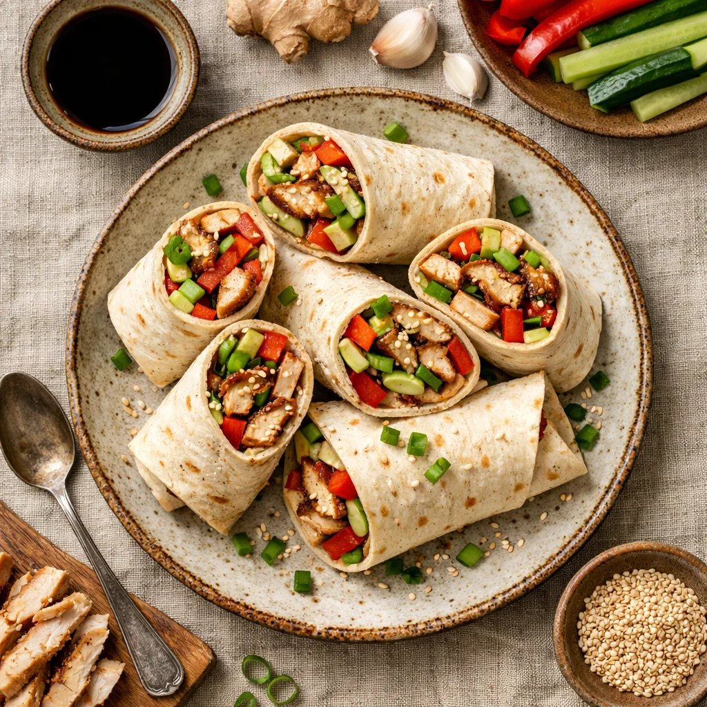 Gezonde Aziatische Kip Wrap