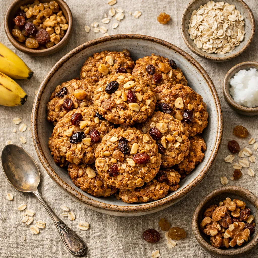 Suikervrije Havermoutkoekjes met Banaan