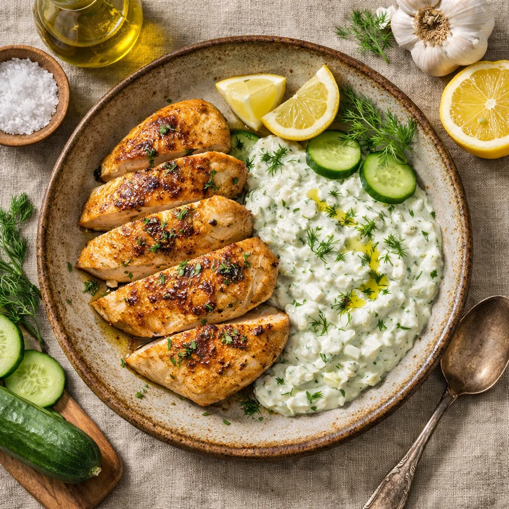Gezonde Kipfilet met Zelfgemaakte Tzatziki Saus